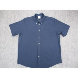 Brooks Brothers Shirt Mens XL Navy Regent Short Sleeve Button Down Seersucker